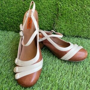 Miz Mooz Womens Ella Shoes Size8 Leather Slingback Heels Retro 50's